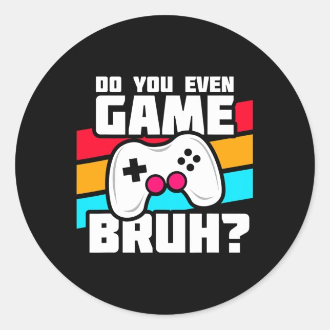 Sticker Rond Jeux Vidéo - Jeu De Console Pc - Jeu Vidéo Drôle (Devant)