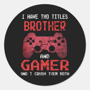 Sticker Rond Jeux Vidéos Vintages Pour Garçons Brother S