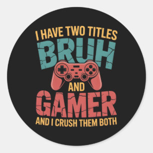Sticker Rond Jeux Vidéos Vintages Pour Garçons Brother S