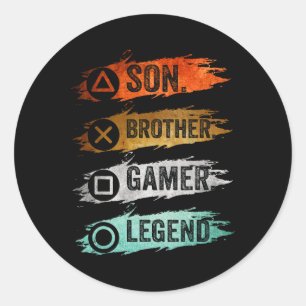Sticker Rond Jeux Vidéos Vintages Pour Garçons Brother S