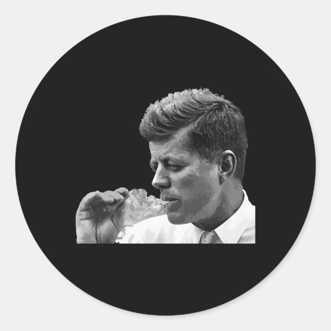 Sticker Rond Jfk John F Kennedy Fumeur de cigares (Devant)