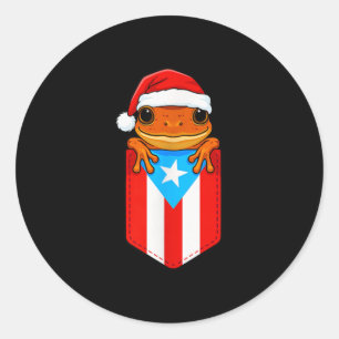 Sticker Rond Jibaro Coqui Frog Porto Rico Drapeau Boricua Cket 