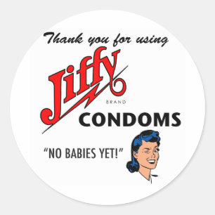 Sticker Rond Jiffy Brand Condom Gear !