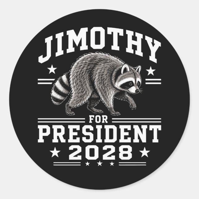 Sticker Rond Jimothy président 2028 (Devant)