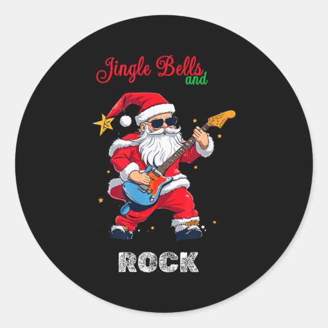 Sticker Rond Jingle Bell And Rock Christmas Santa Rolling Playi (Devant)