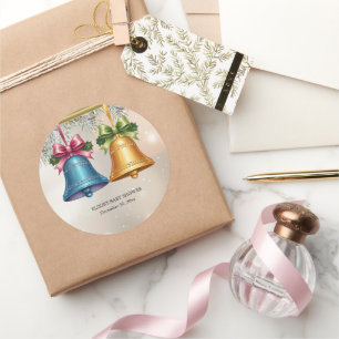 Sticker Rond Jingle Bells moderne Baby shower ornement de Noël