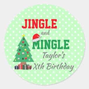Sticker Rond Jingle Et Mingle Anniversaire