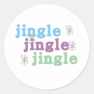 Sticker Rond Jingle Jingle Jingle Snowflakes Fêtes