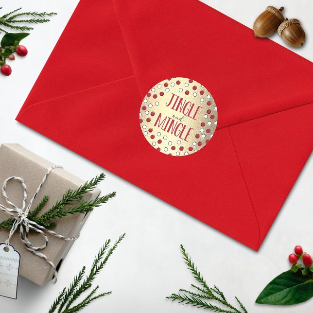 Sticker Rond Jingle & Mingle Modern Holiday Party (Créateur téléchargé)