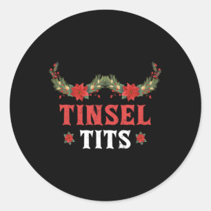 Sticker Rond Jingle Tinsel Jingle Ball Jatching Family Group