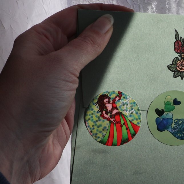 Sticker Rond Jingle tout le chemin Ventre Cartes de danseuse du (Créateur téléchargé)