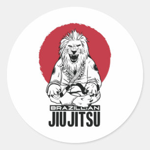 Sticker Rond Jitsu Jitsu Brésil Coucher de soleil rouge