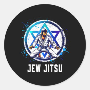 Sticker Rond Jitsu Karate Funny Hanukkah