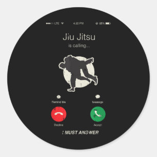 Sticker Rond Jiu Jitsu Appelle Un Mixed martial art Cool Des Ar