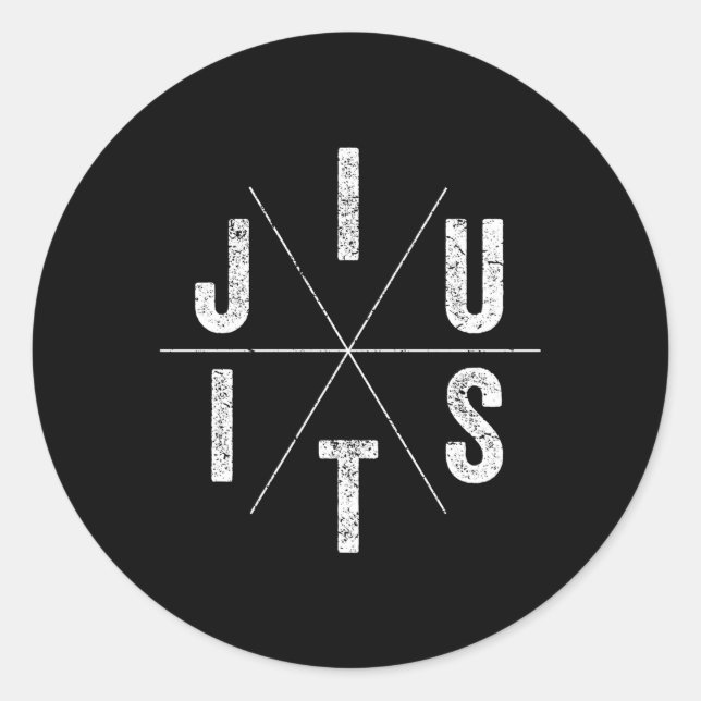 Sticker Rond Jiu Jitsu Bjj Jiu Jitsu (Devant)