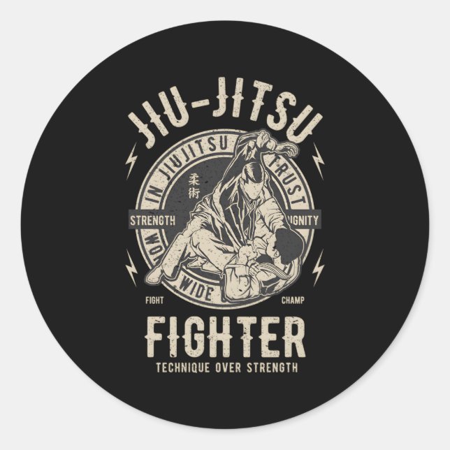 Sticker Rond Jiu Jitsu Bjj Jiu Jitsu (Devant)