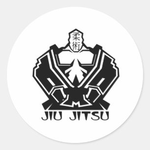 Sticker Rond Jiu Jitsu - Le combattant se prépare