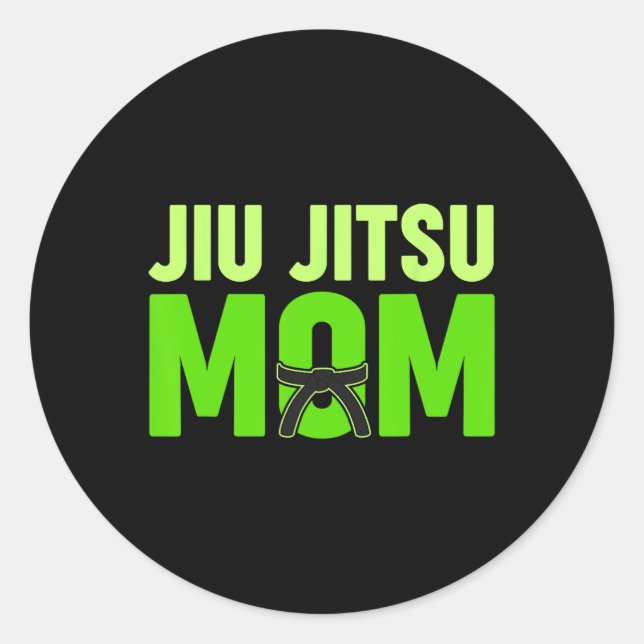Sticker Rond Jiu Jitsu Maman Fête des mères (Devant)