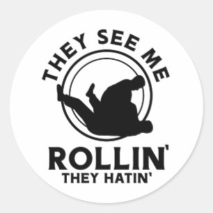 Sticker Rond Jiu jitsu Me voir Rollin'