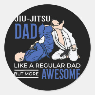 Sticker Rond Jiu Jitsu Papa Awesome Cool Combat BJJ MIXED MARTI