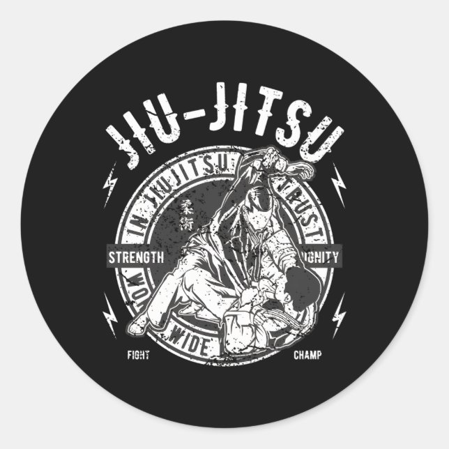 Sticker Rond Jiu-Jitsu Porte Bjj Jiu Jitsu Brésilien (Devant)