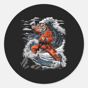 Sticker Rond Jiu-jitsu Tiger Kung Fu Taekwondo Kickboxing Marti