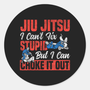 Sticker Rond Jiu Jitsu Vintage Jiu Jitsu Ne Peut Réparer Bête M