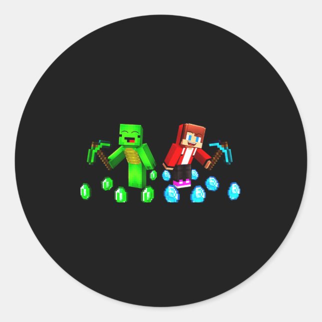 Sticker Rond Jj And Mikey Happy Birthday  (Devant)