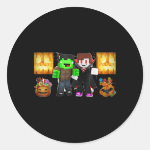 Sticker Rond Jj Et Mikey ! _ Bonne Halloween
