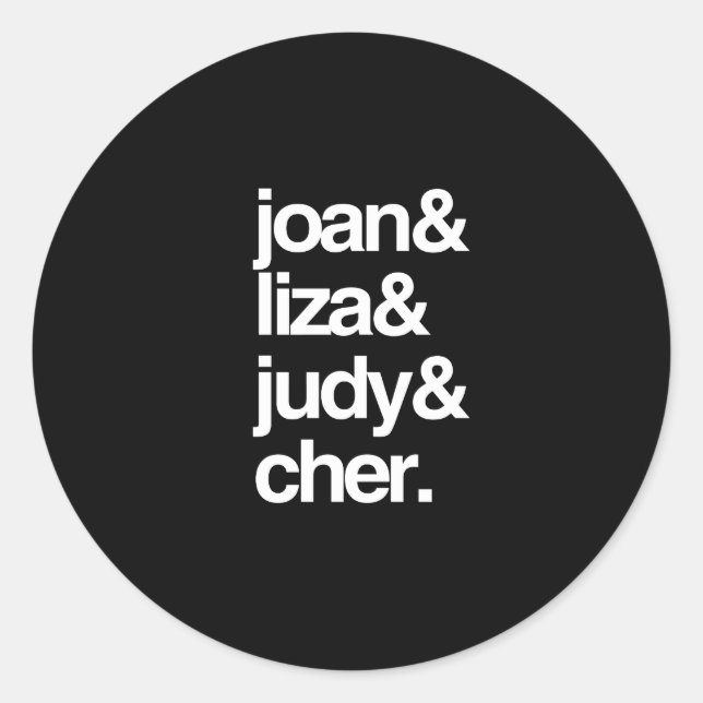 Sticker Rond Joan Liza Judy et Cher (Devant)