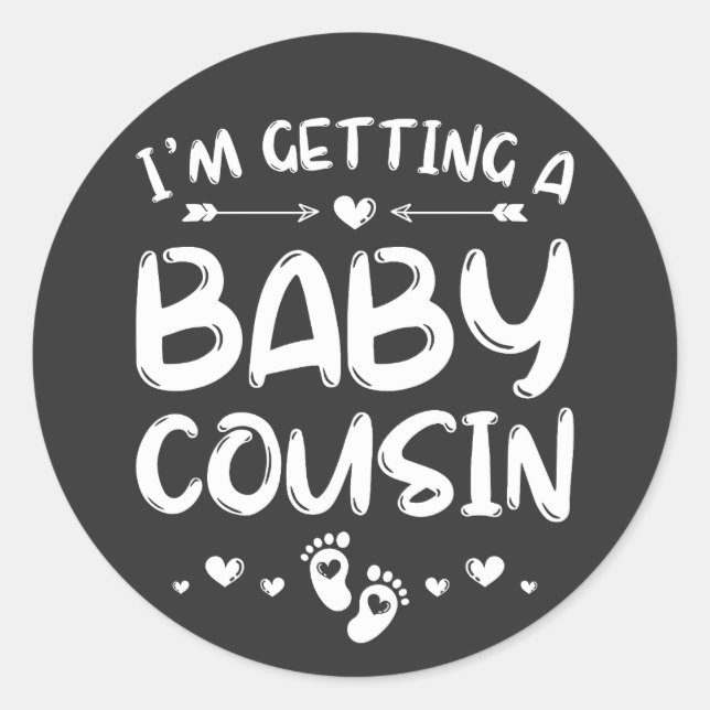 Sticker Rond J'obtiens un bébé cousin Genre Révéler bébé (Devant)