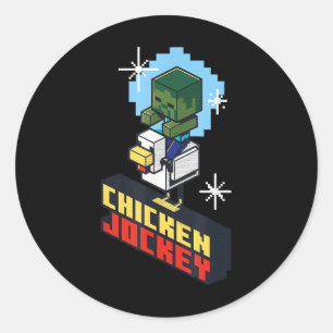 Sticker Rond Jockey Jockey Jockey Jockey Jockey Pixel Graphisme