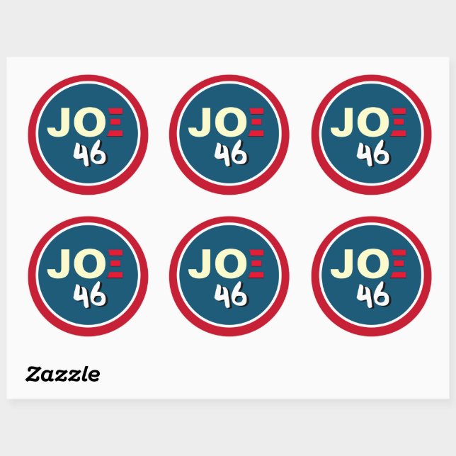 Sticker Rond JOE Biden 46 Campagne Bleu Blanc Rouge (Feuille)