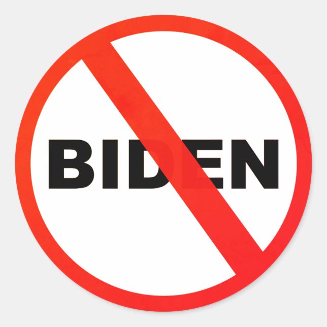 Sticker Rond Joe Biden anti-populaire politique (Devant)