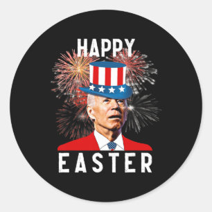 Sticker Rond Joe Biden Heureux Pâques Pour 4 juillet Amusants