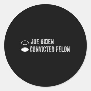 Sticker Rond Joe Biden Vs Condamné Felon - Bulletin De Vote