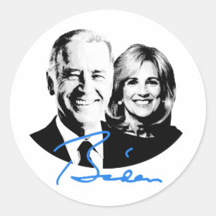 Sticker Rond Joe et Jill Biden Signature