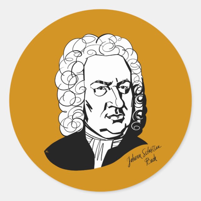 Sticker Rond Johann Sebastian Bach (Devant)