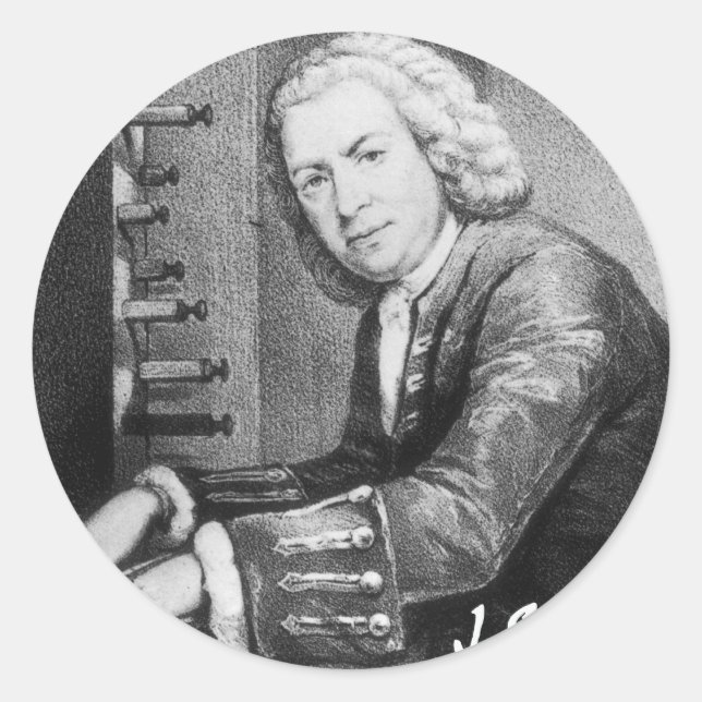 Sticker Rond Johann Sebastian Bach Stuff (Devant)