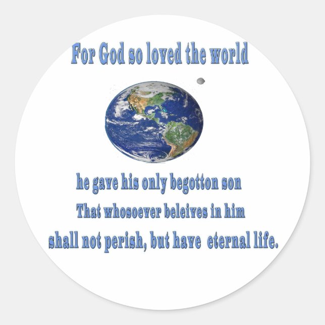 Sticker Rond John 3:16 (Devant)