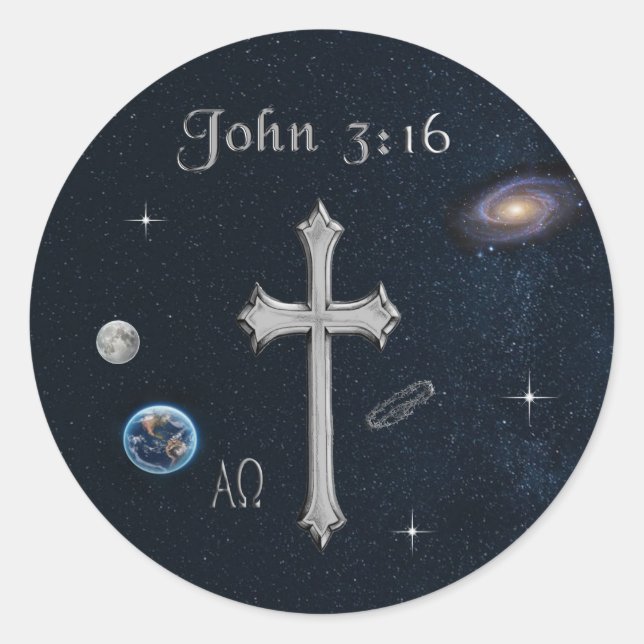 Sticker Rond John 3:16 (Devant)