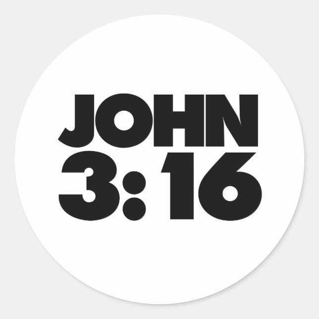 Sticker Rond John 3:16 (Devant)