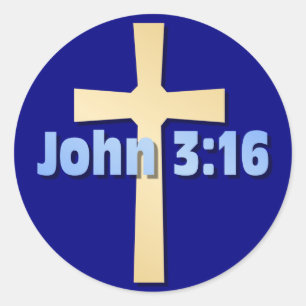 Sticker Rond John 3:16