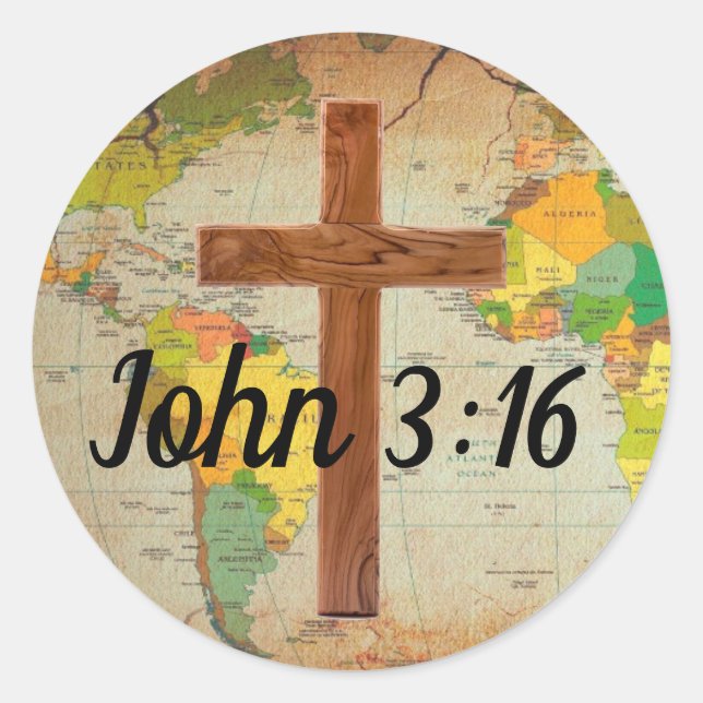 Sticker Rond John 3:16 (Devant)