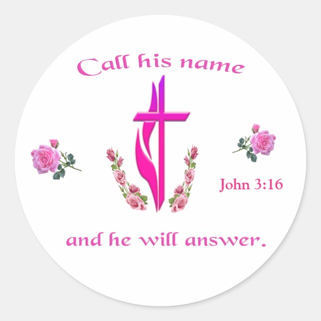Sticker Rond John 3:16 (Devant)