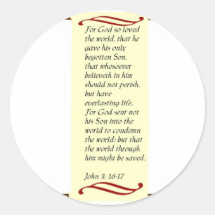 Sticker Rond John 3:16- 17autocollants