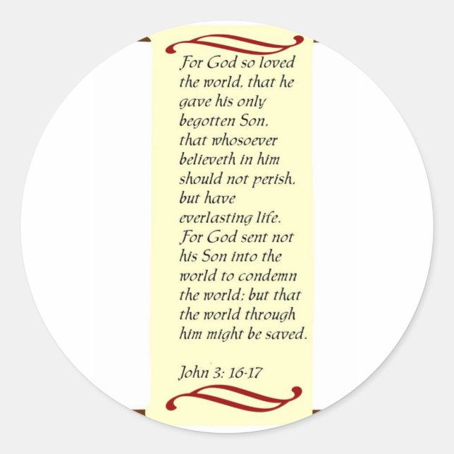 Sticker Rond John 3:16- 17autocollants (Devant)