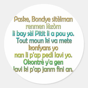 Sticker Rond John 3:16 Créole haïtien