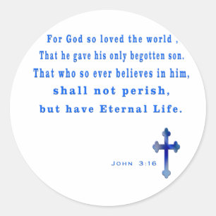 Sticker Rond john 3:16 Écriture