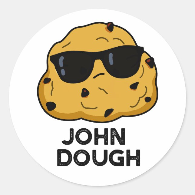 Sticker Rond John Dough Funny Pun de cuisson (Devant)